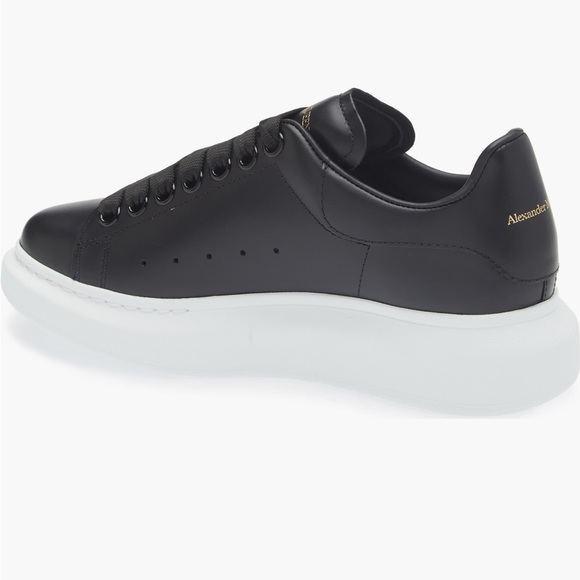 Alexander McQueen Black Leather Sneakers with White Sole, Brand New in Box - Picture 2 of 11